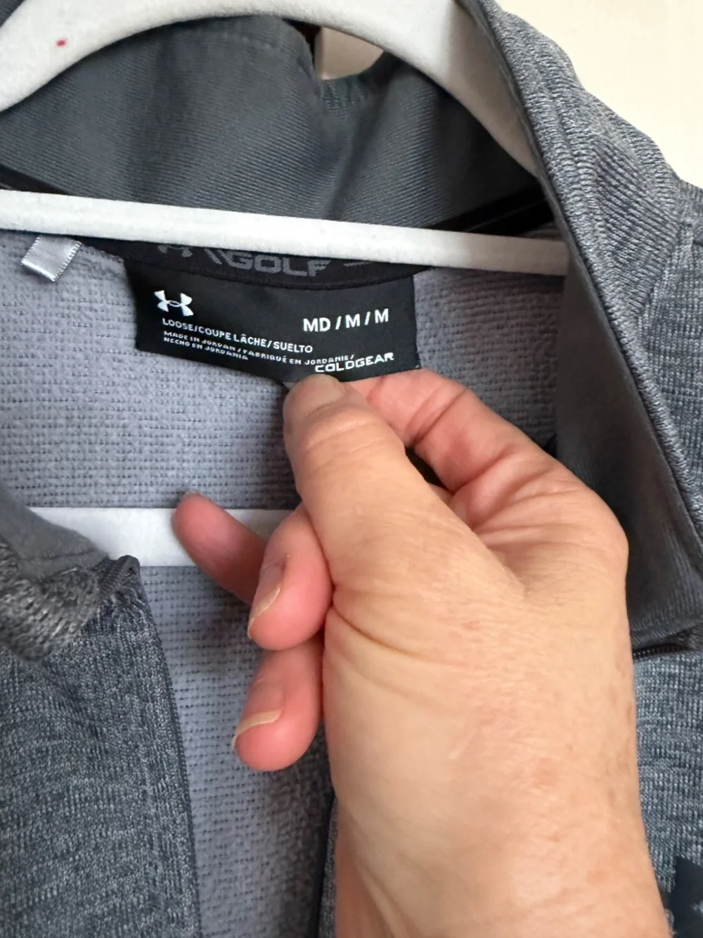 Under Armour Golf Men’s Medium ColdGear Gray 1/4 Zip Pullover